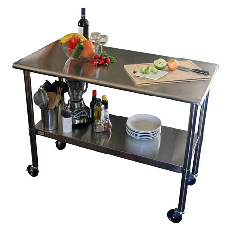 28x48 stainless steel prep table with cabinet|TRINITY NSF Prep/Work Table with Adjustable Shelf, .